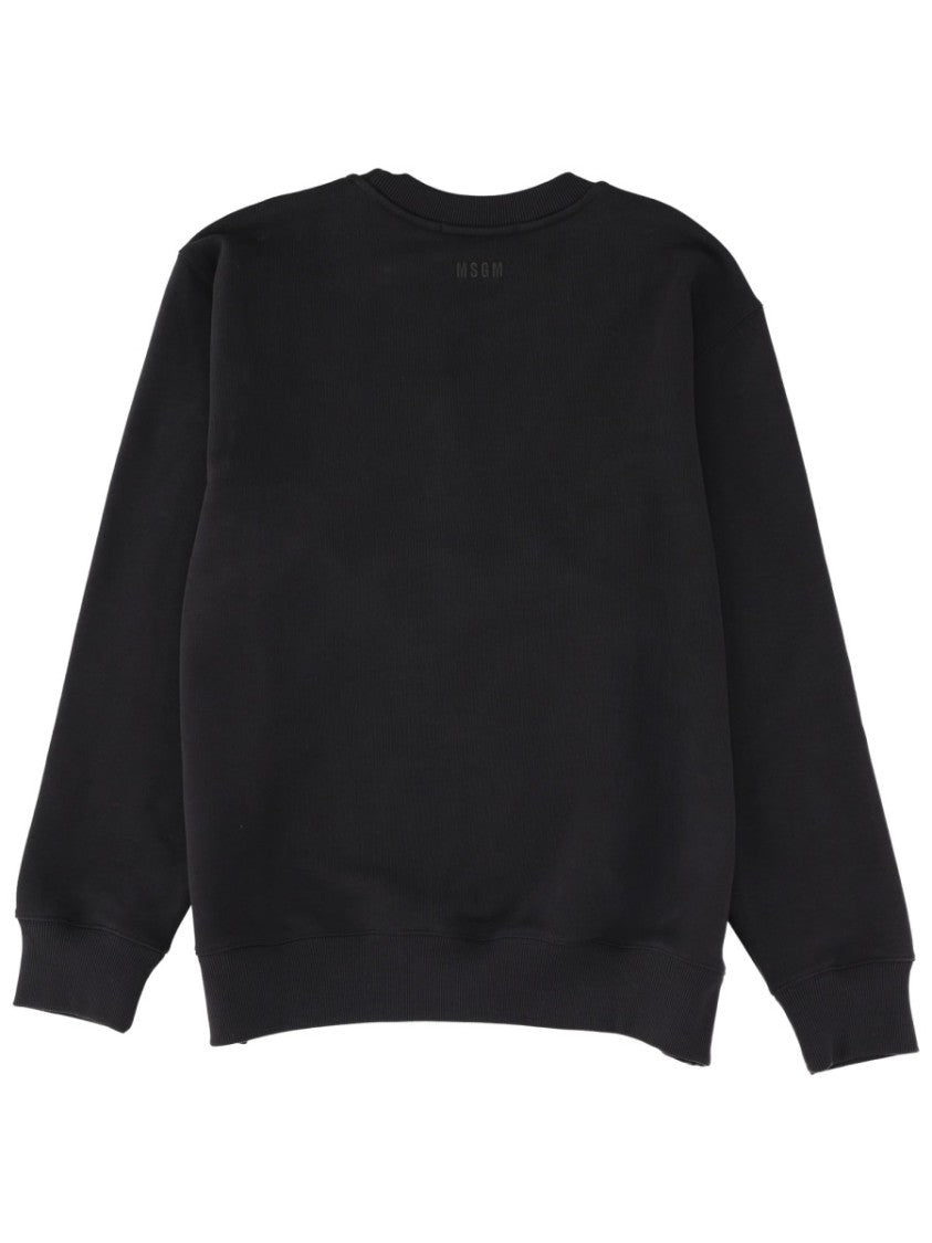 Msgm Black Red Text Sweatshirt