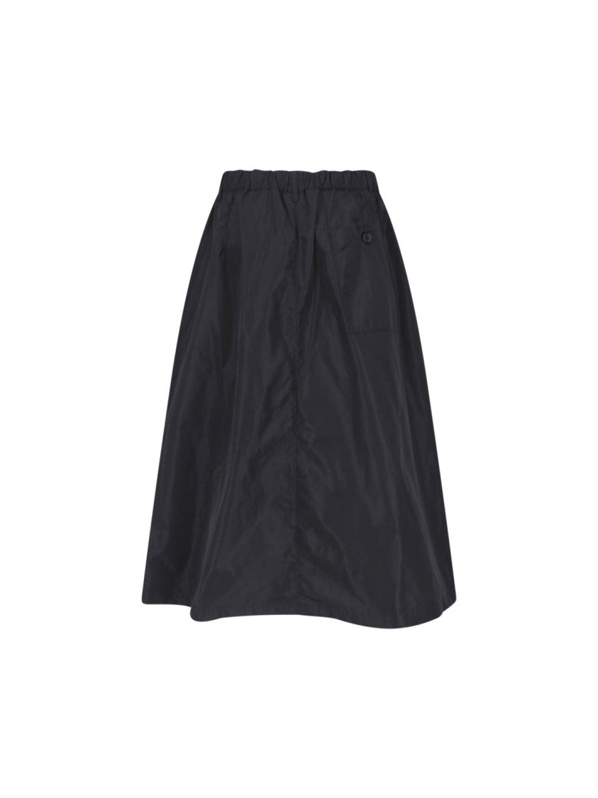 Aspesi Black Technical Midi Skirt