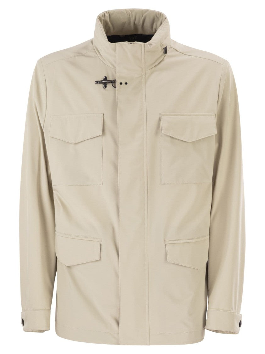 Fay Saharan Jacket In Stretch Nylon
