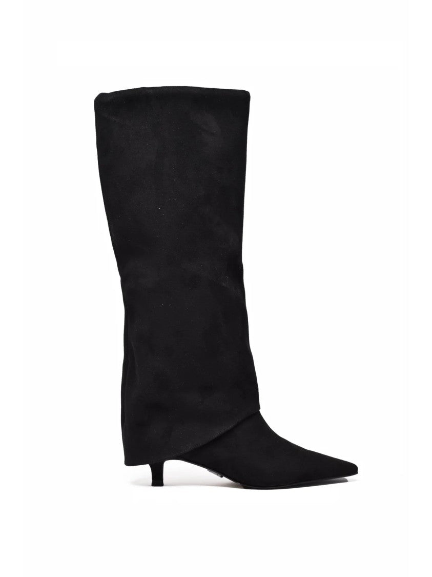 Steve Madden Black Polyurethane-Blend Pointed Boots