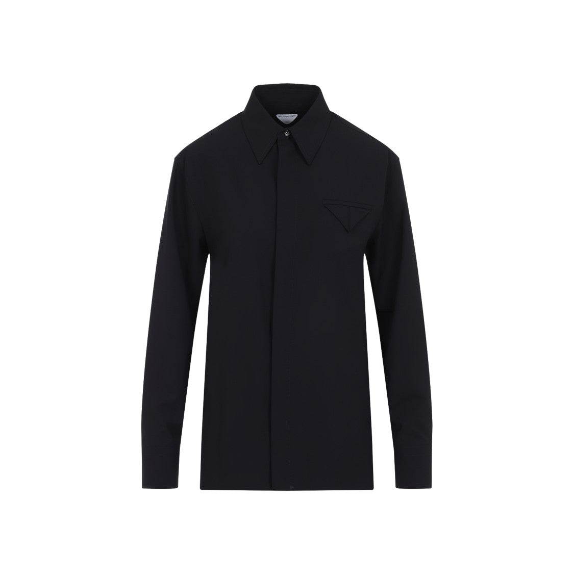 Bottega Veneta Black Wool Shirt With Classic Collar