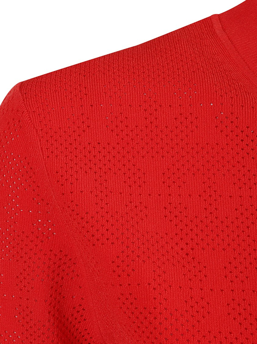 Tory Burch Ribbed Trim Sweater In Vivid Red