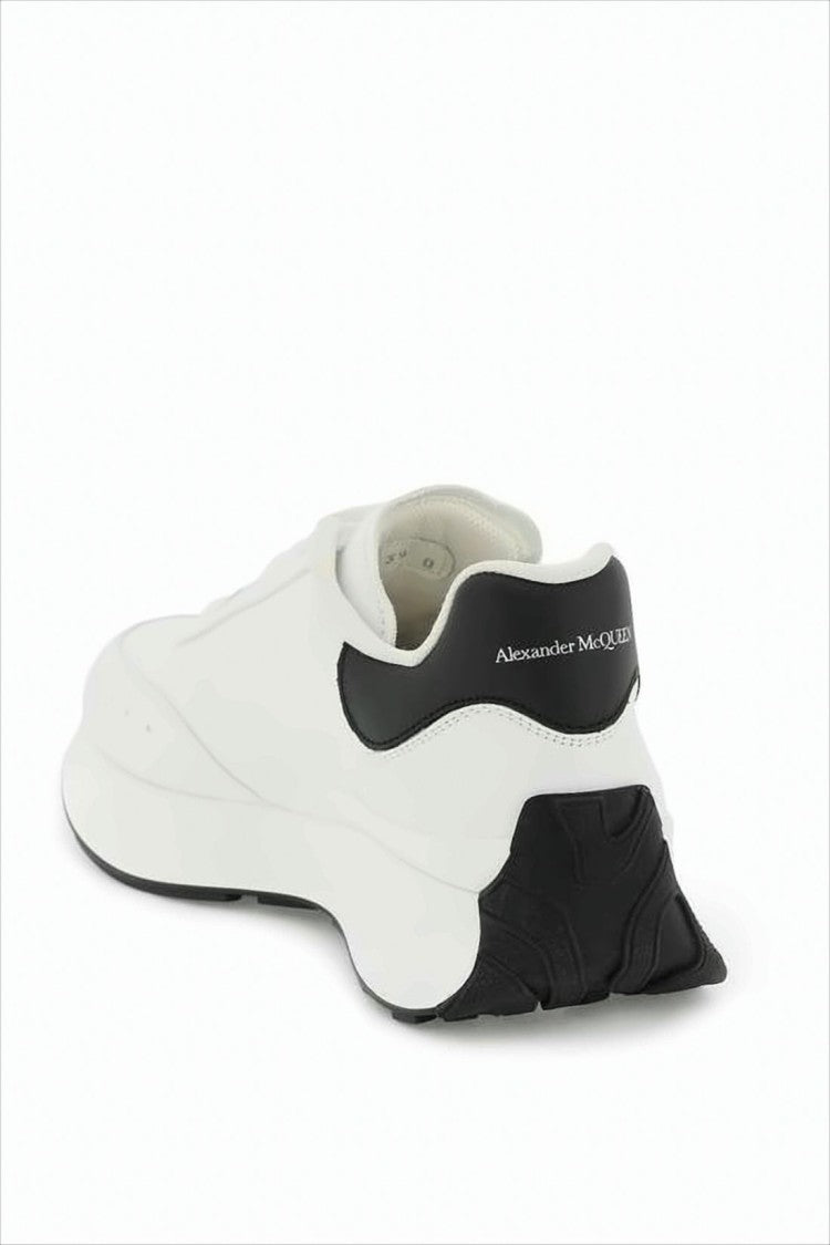 Alexander Mcqueen Low-Profile White Leather Sneakers With Sculpted Sole