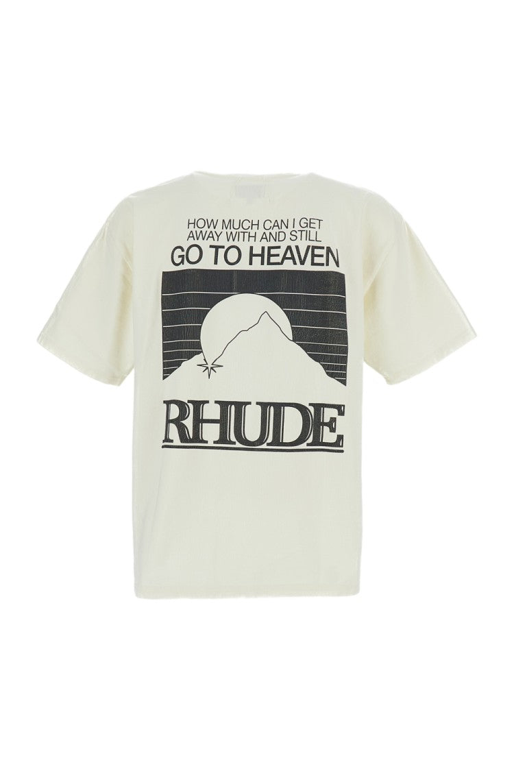 Rhude Vintage White Moonlight Cotton Printed T-Shirt