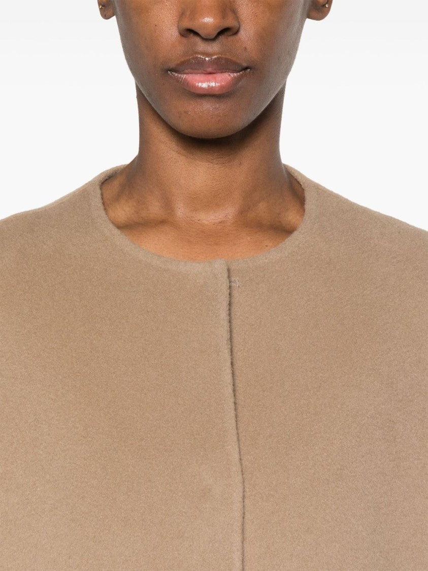 Loulou Studio Sand Brown Gio Short Coat