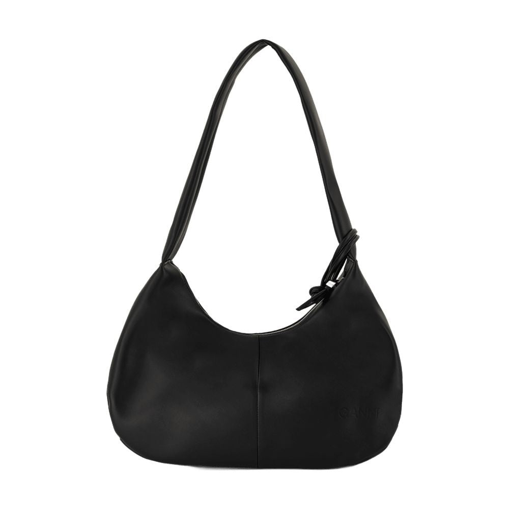 Ganni Bou Medium Shoulder Bag - Leather - Black