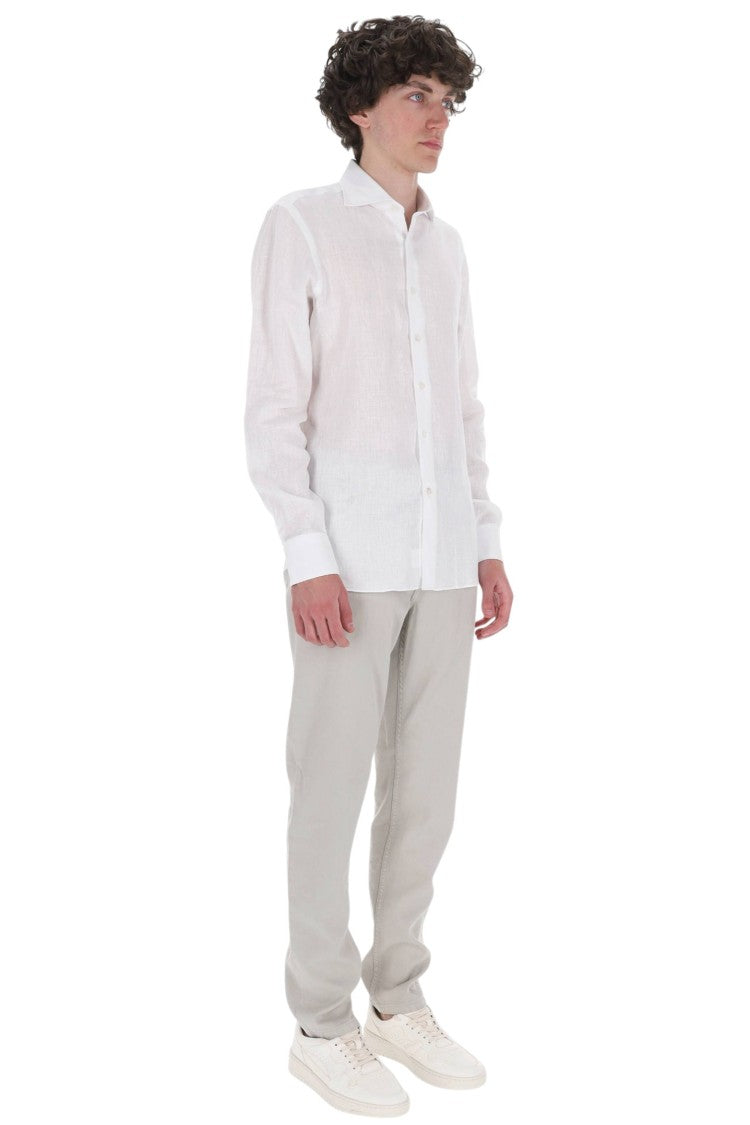 Borriello White Pure Linen Casual Shirt