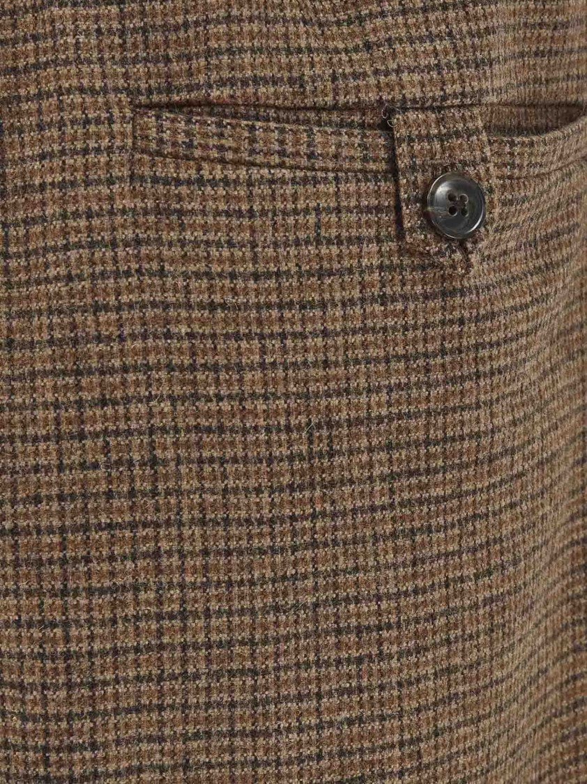 Martine Rose Checked Brown Wide-Leg Trousers