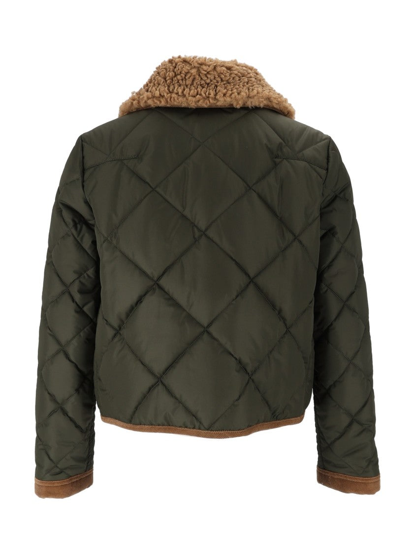 Fay Mini 3-Ganci Quilted Leather-Accent Jacket