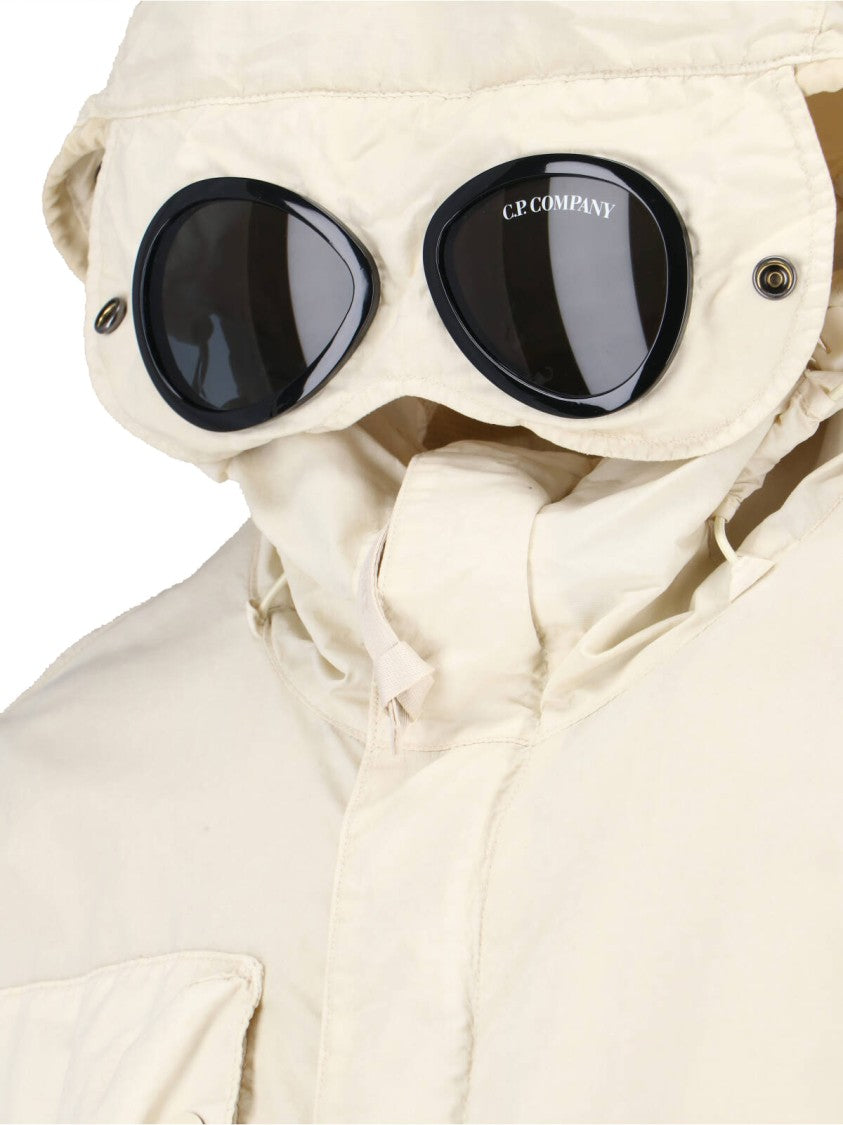 C.P. Company Cream Flatt Nylon Goggle Jacket