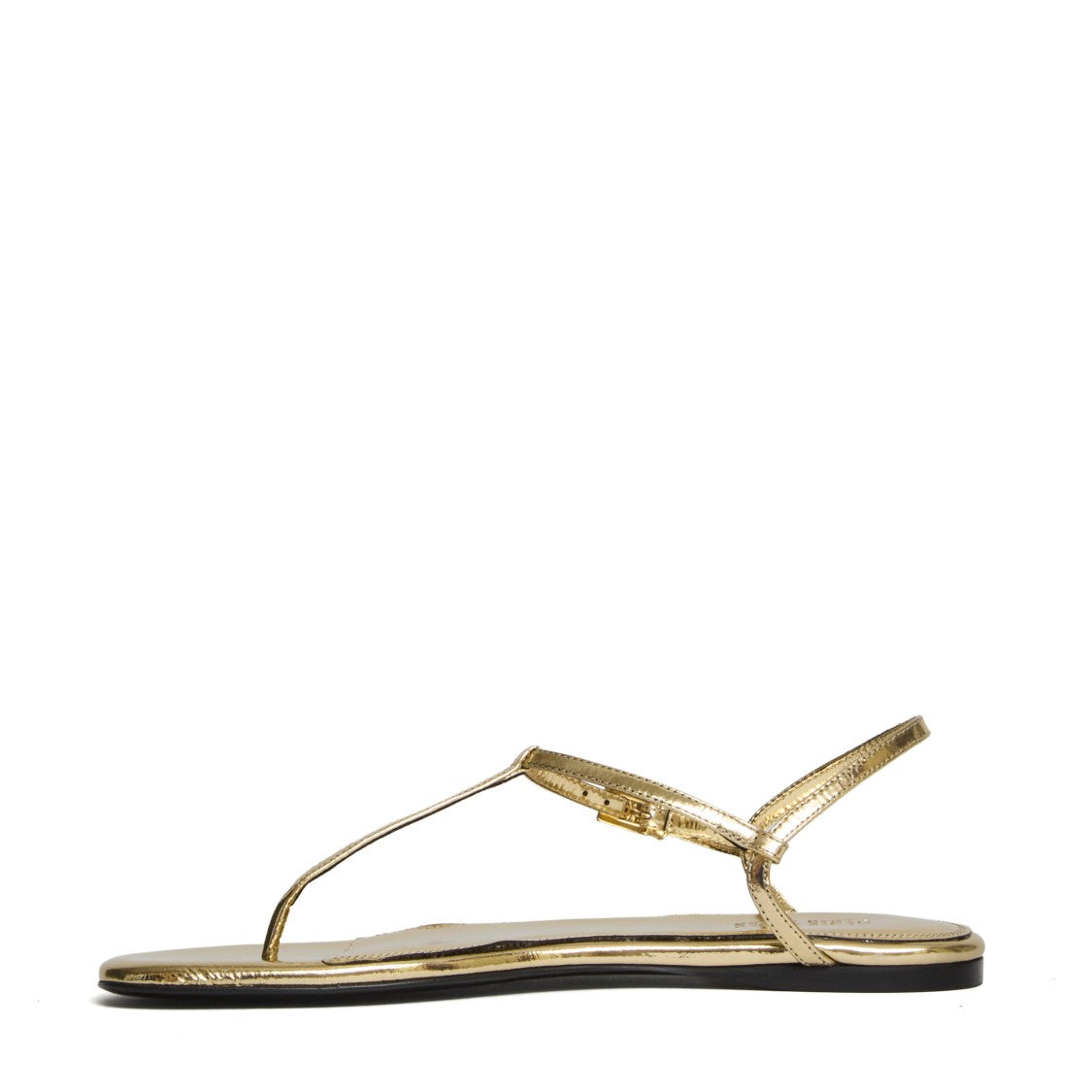 Paris Texas Brown Metallic Leather Plissé Montecarlo Flat Sandals
