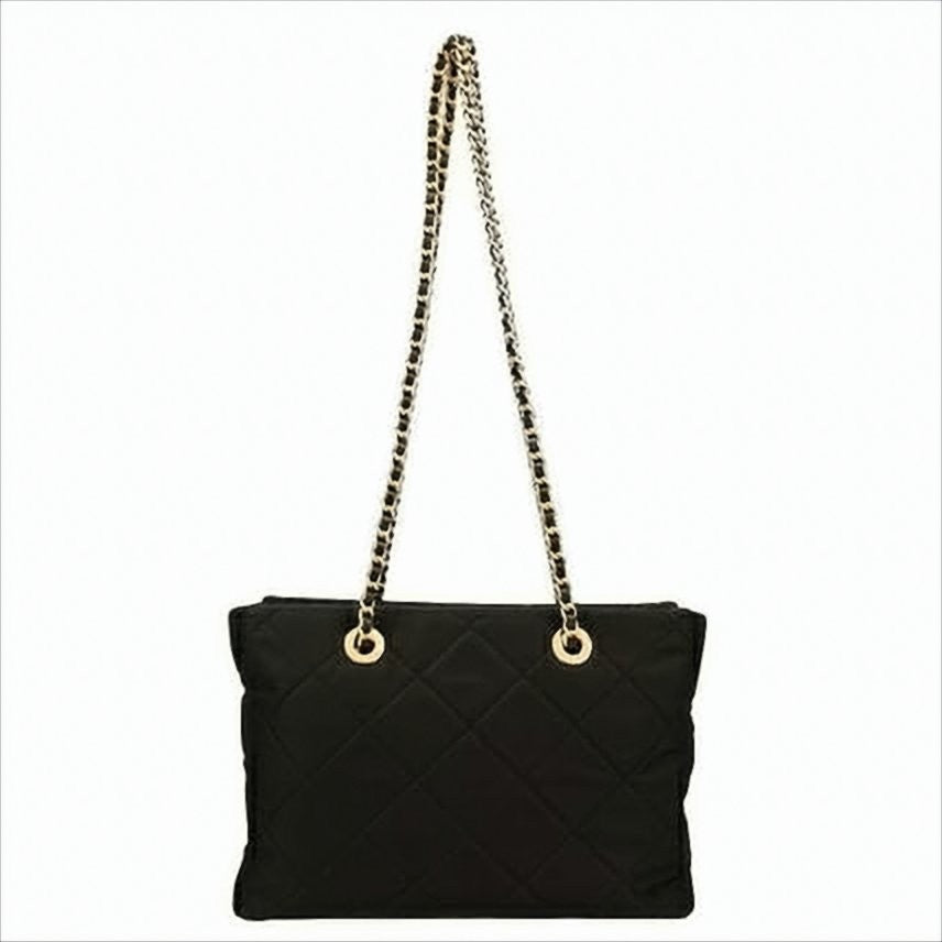 Prada Quilted Black Fabric Shoulder Bag