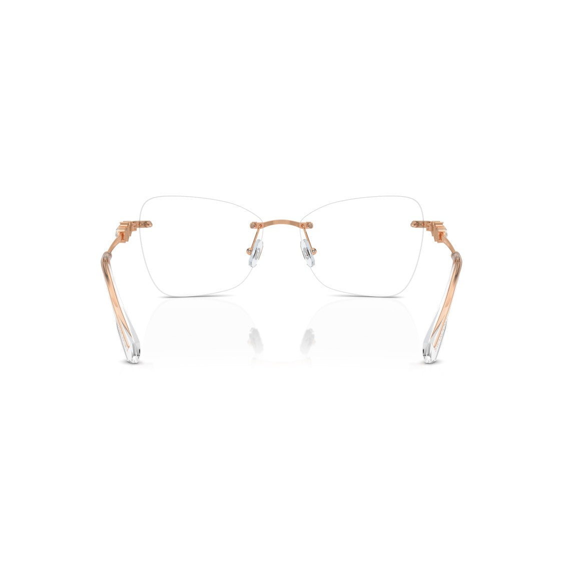 Swarovski Rimless Eyeglasses With Gold-Toned Metal Temples And Crystal Embellishments