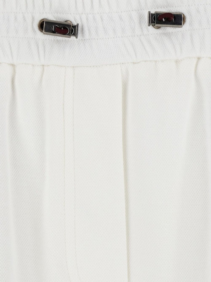 Brunello Cucinelli Relaxed Fit Wide Leg Beige Trousers