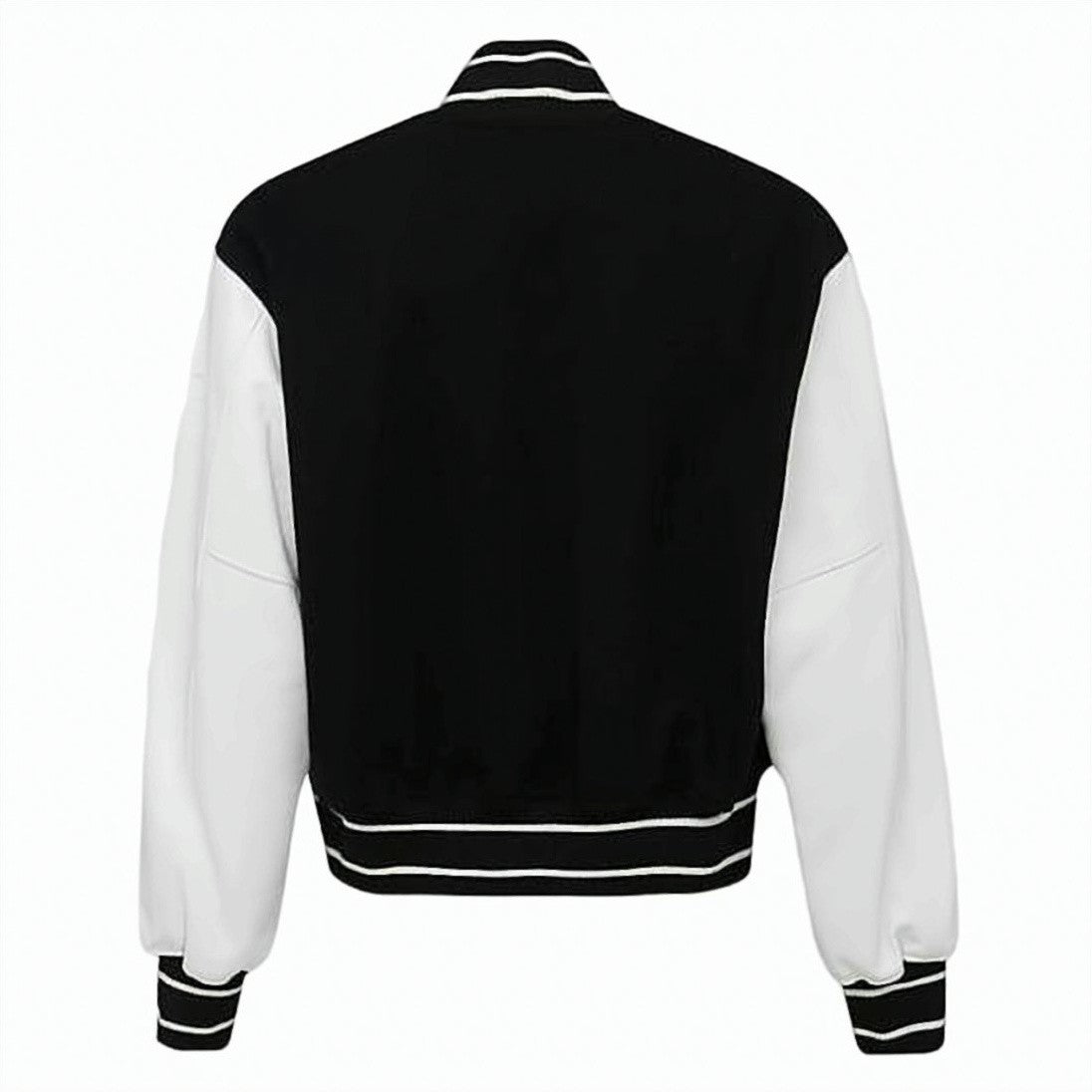 Givenchy Varsity-Inspired Black Bomber Jacket With Contrast Leather Sleeves
