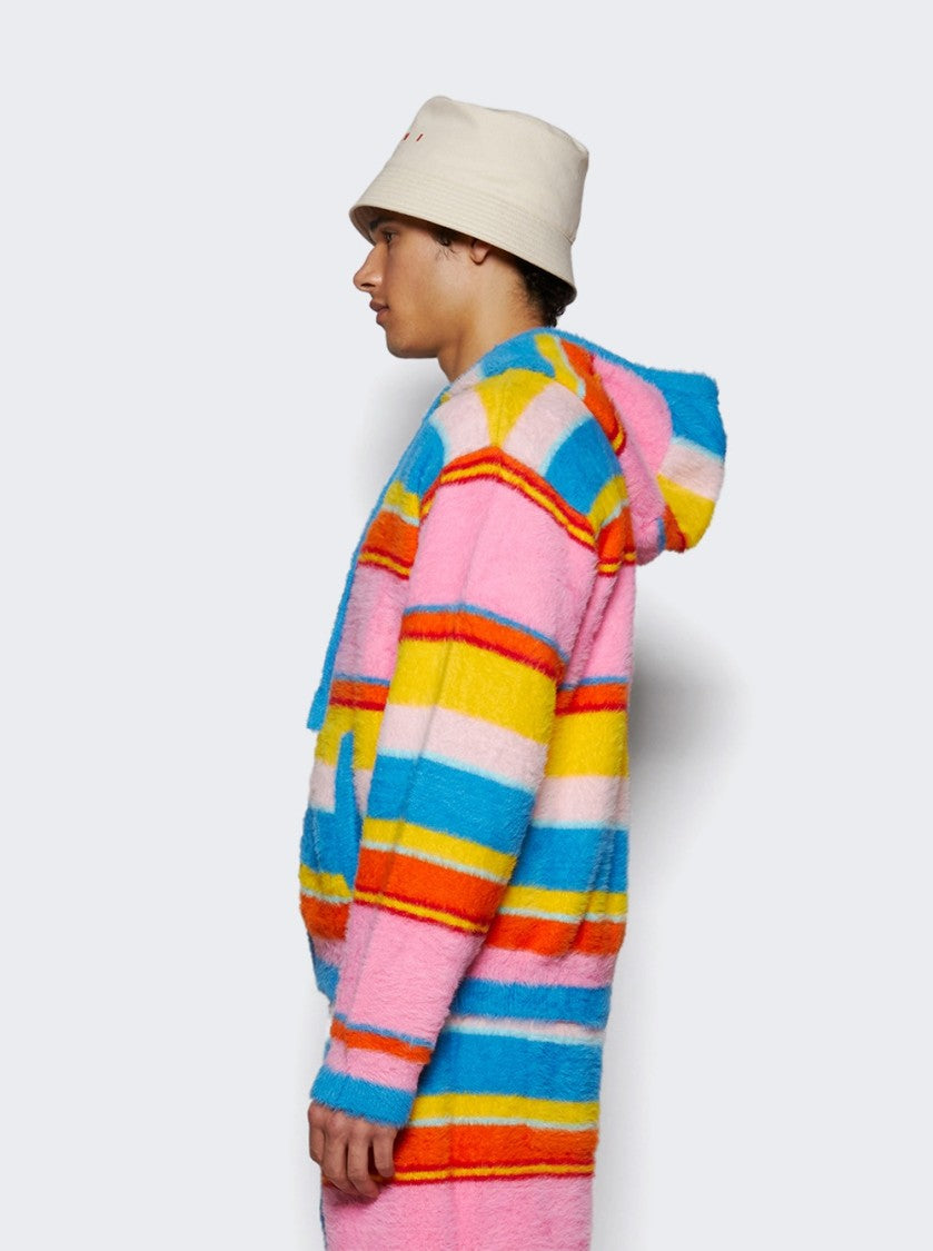 Casablanca Fluffy Oversized Hoodie Multicolor Blue