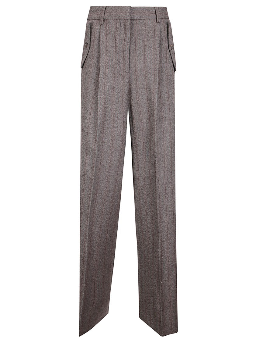 Golden Goose Naomi Pinstripe Wide-Leg Pants With High Waist Design