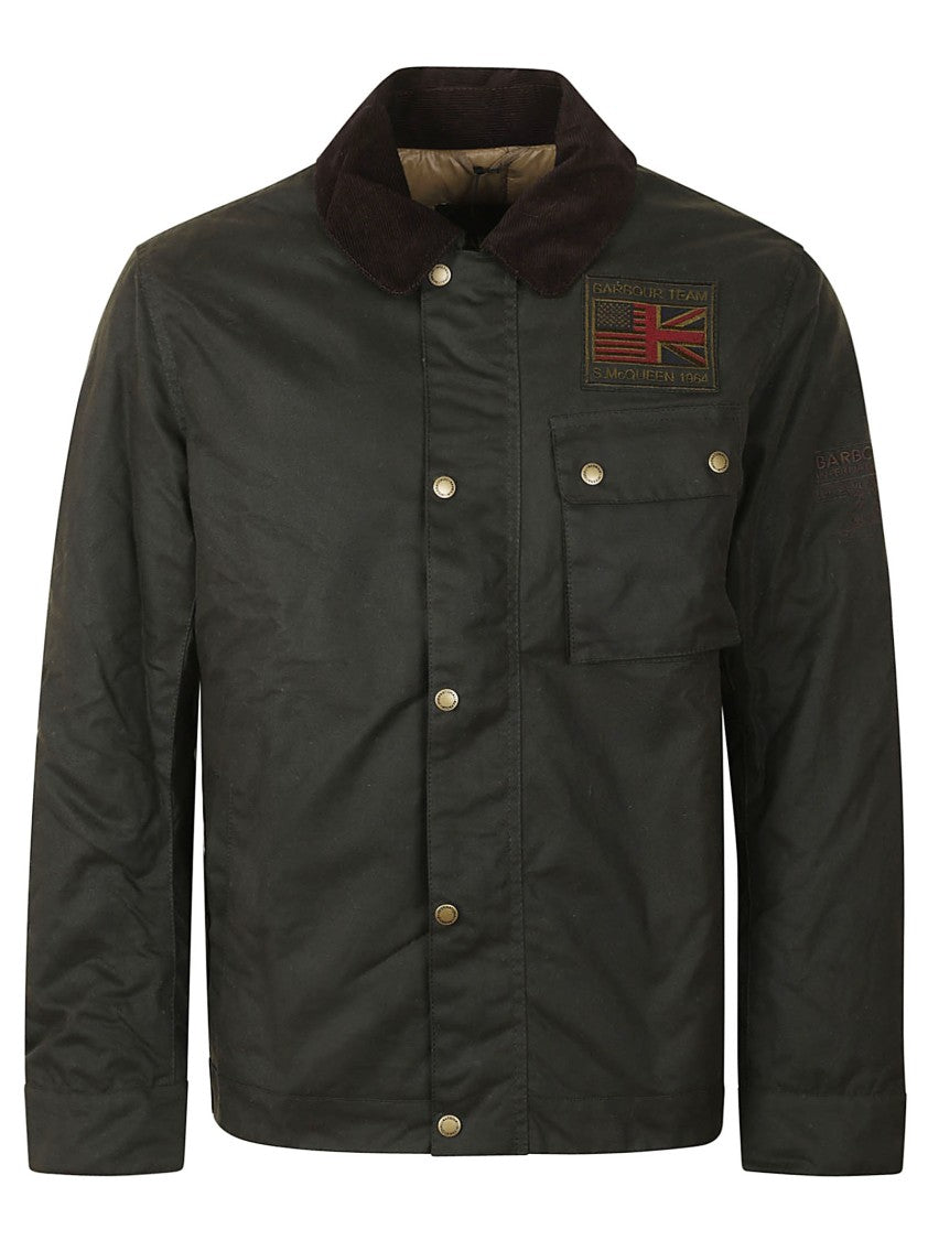 Barbour Weather-Resistant Waxed Cotton Jacket With Corduroy Collar