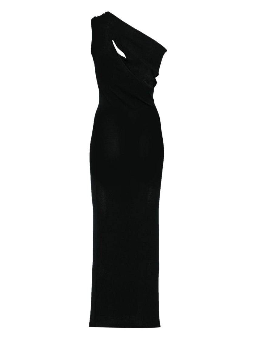 Federica Tosi Long Evening Dress With Asymmetrical Neckline