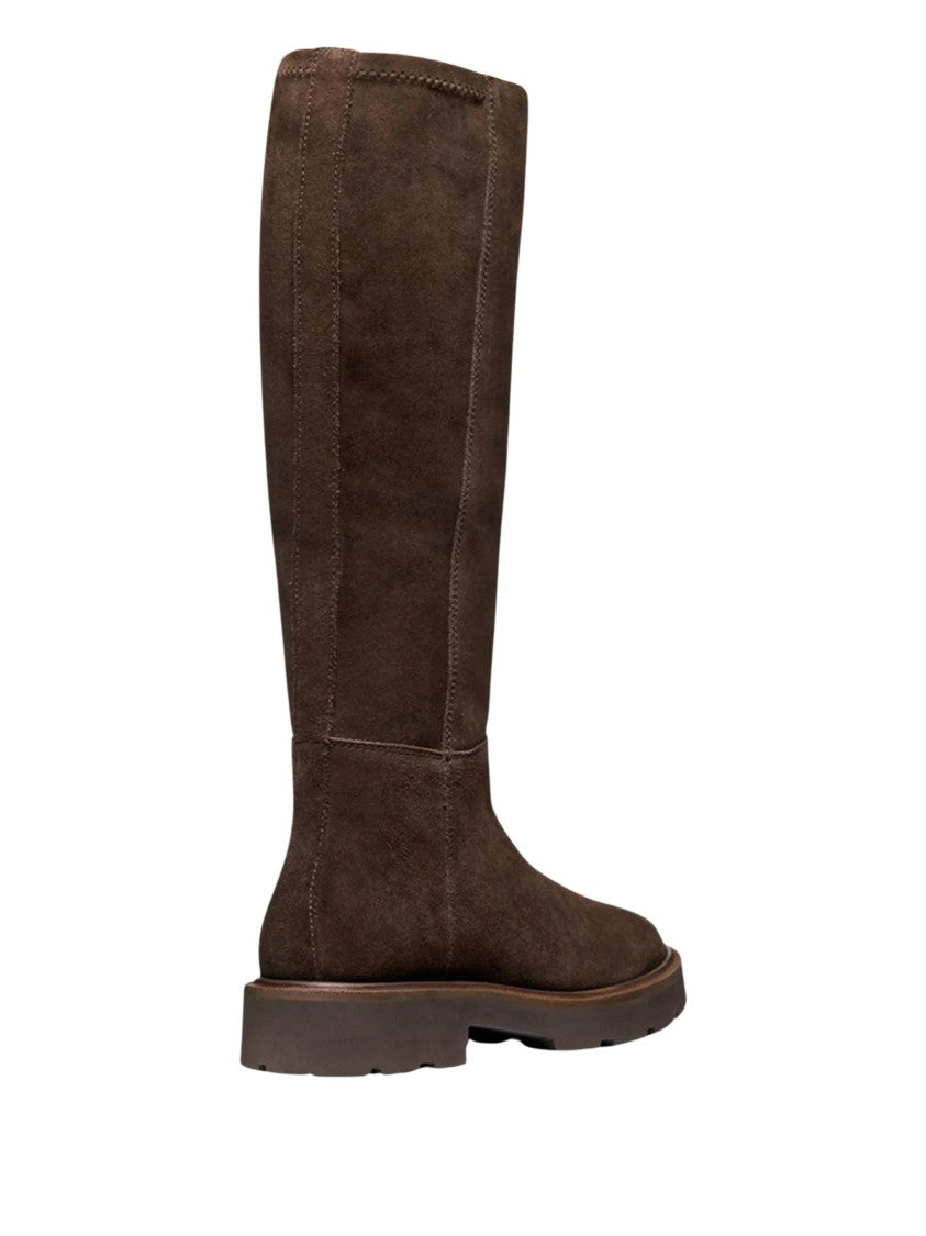 Geox Norize Dark Brown Suede Round-Toe Boots