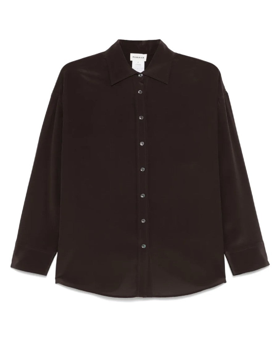 P.A.R.O.S.H. Black Button-Down Shirt With Pointed Collar