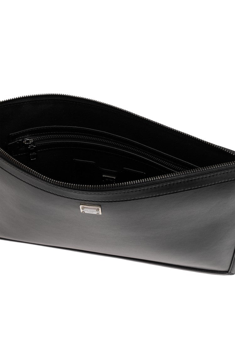 Dolce & Gabbana Rectangular Black Calf Leather Clutch