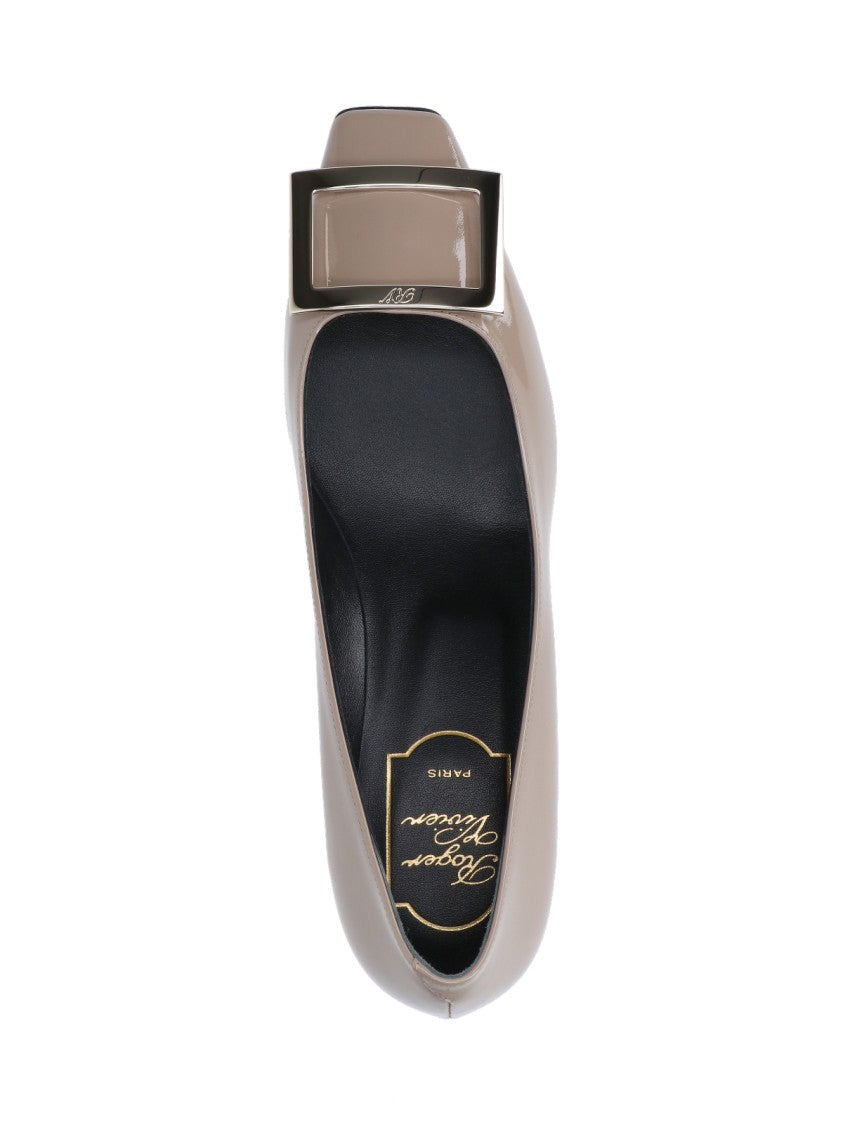 Roger Vivier Taupe Belle Vivier Calf Leather Pumps