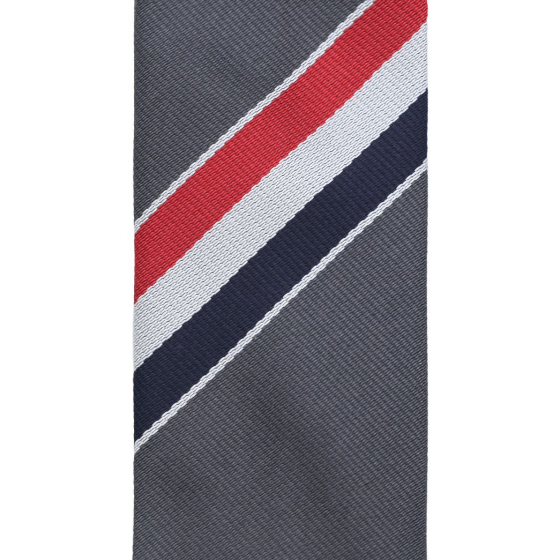 Thom Browne Narrow Textured Tie With Diagonal Stripe Detail