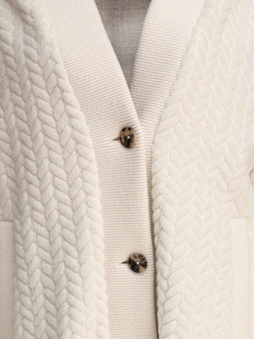 Agnona Textured Herringbone Wool Coat