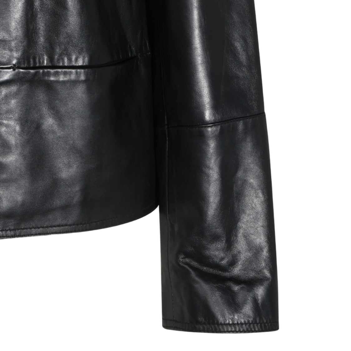 Zadig & Voltaire Cropped Leather Jacket With Classic Collar