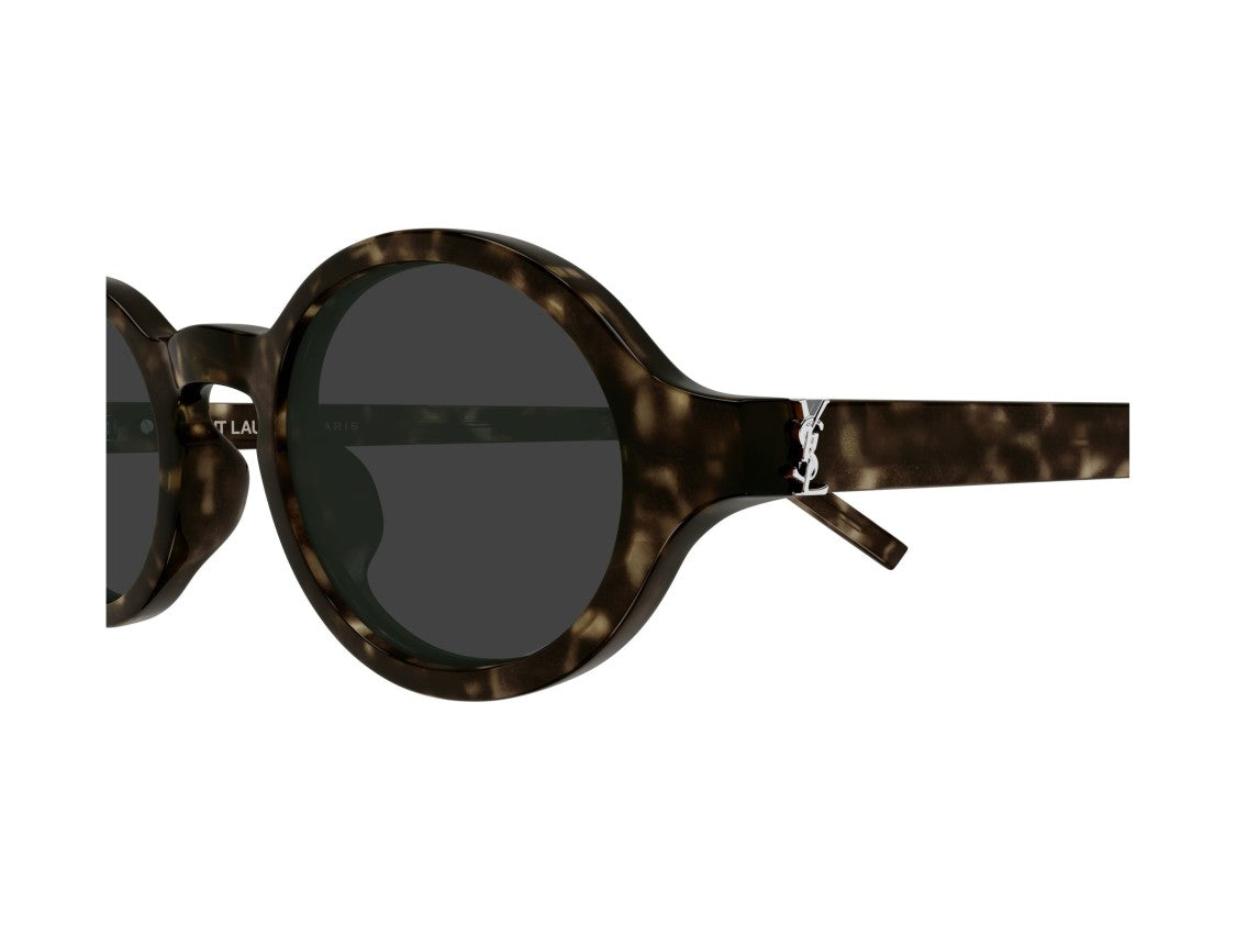Saint Laurent Silver Sl M161 Tortoiseshell Acetate Round Sunglasses