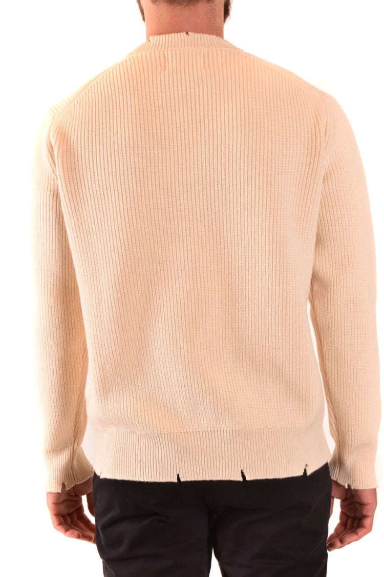 Laneus Milk-Colored Merino And Cashmere Knit Sweater