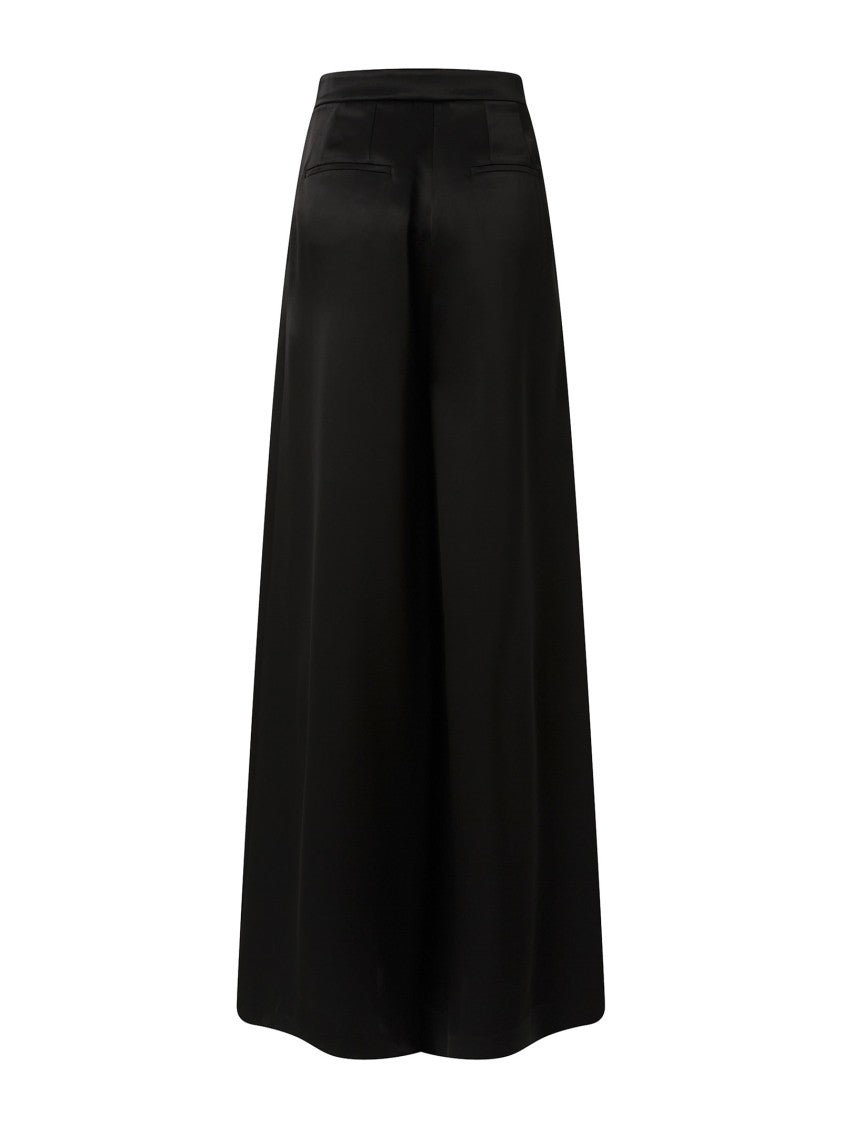Pinko Wide-Leg Satin Palazzo Trousers With Double-Pleat Design