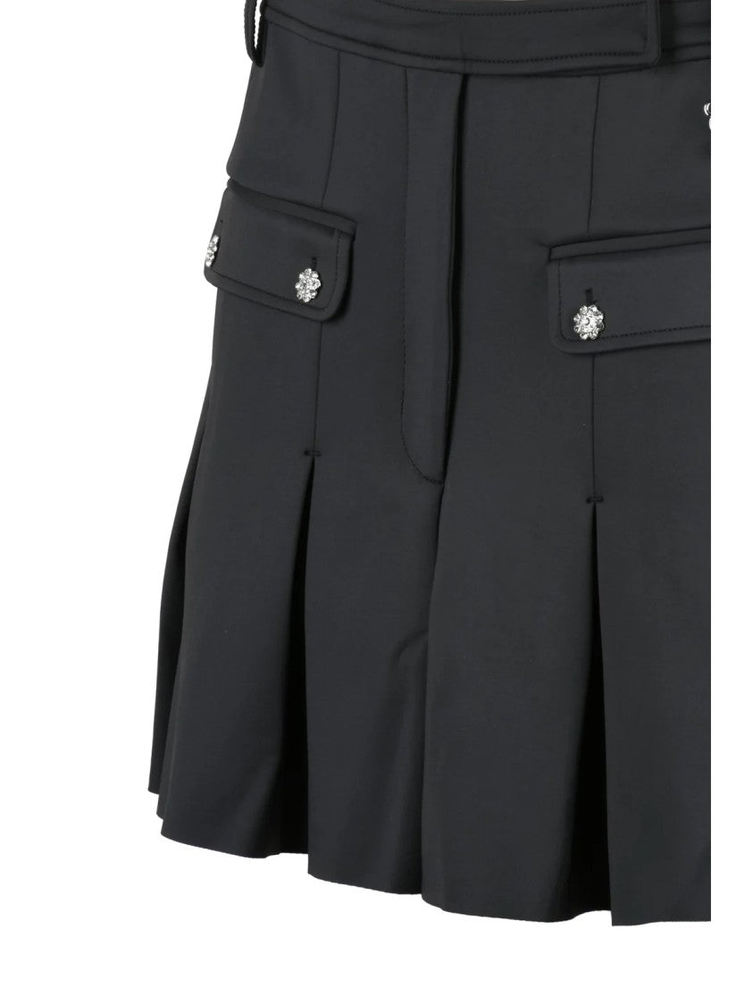 Ganni Grey Pleated Lycra Mini Skirt