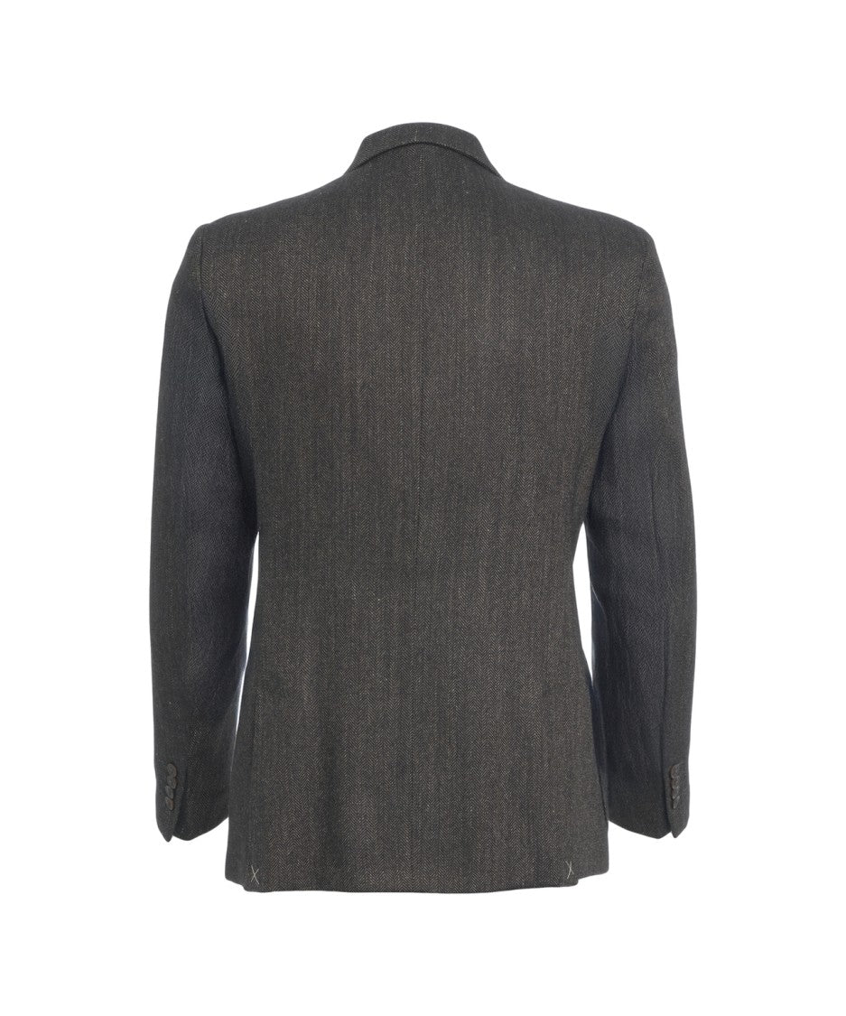 Luis Trenker Double-Breasted Lusimone Blazer With Herringbone Pattern