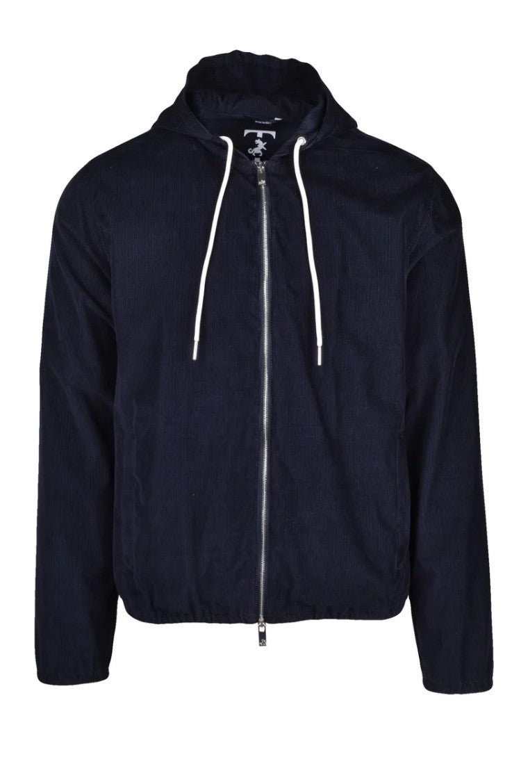 Tombolini Blue Corduroy Jacket With Zip Closure
