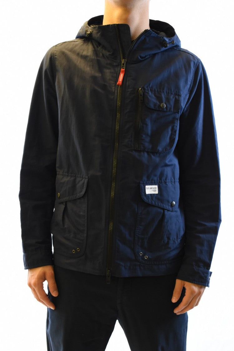 Fay Blue Technical Nylon Zip-Up Jacket