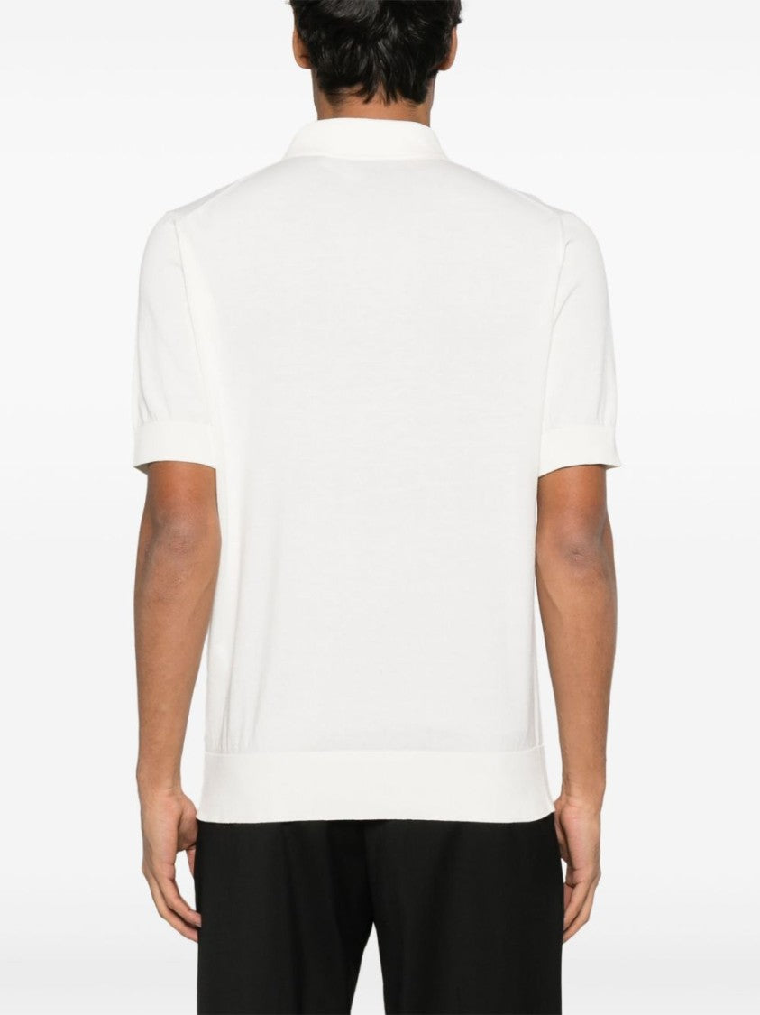 Dolce & Gabbana Classic White Polo With Textured Fabric