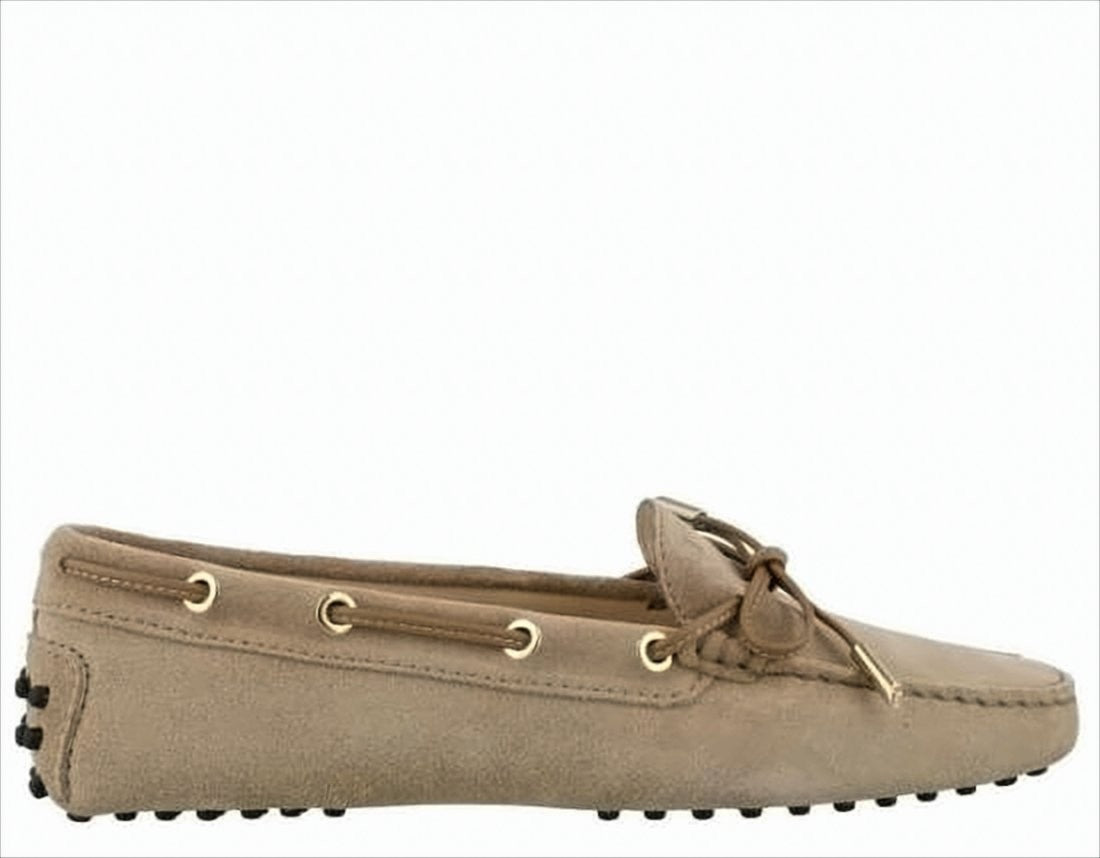 Tod's Classic Suede Loafer With Decorative Bow And Signature Pebbled Sole