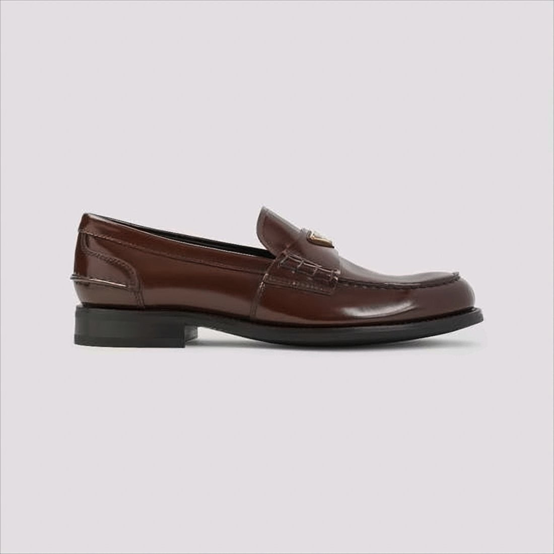 Prada Polished Calf Leather Loafers