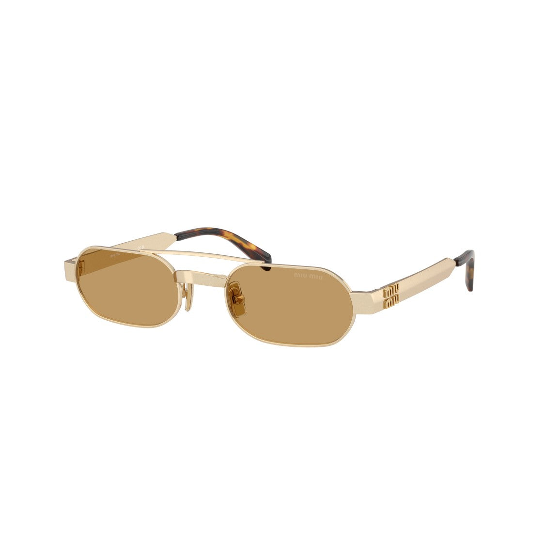 Miu Miu 0Mu B52s Rectangular Gold Metal Frame Sunglasses