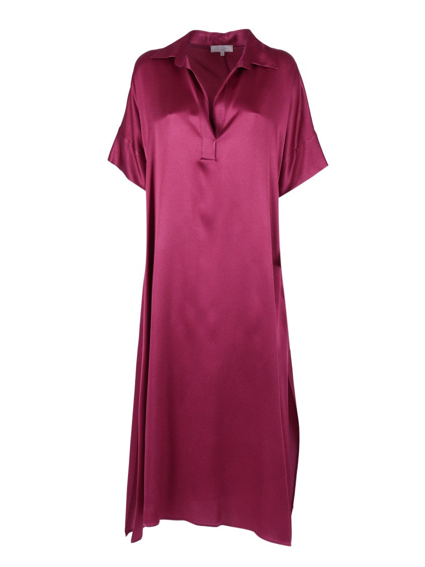 Antonelli Firenze Burgundy Notched Collar Day Dress