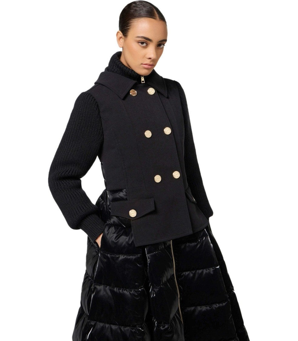 Elisabetta Franchi Circle Black Padded Coat