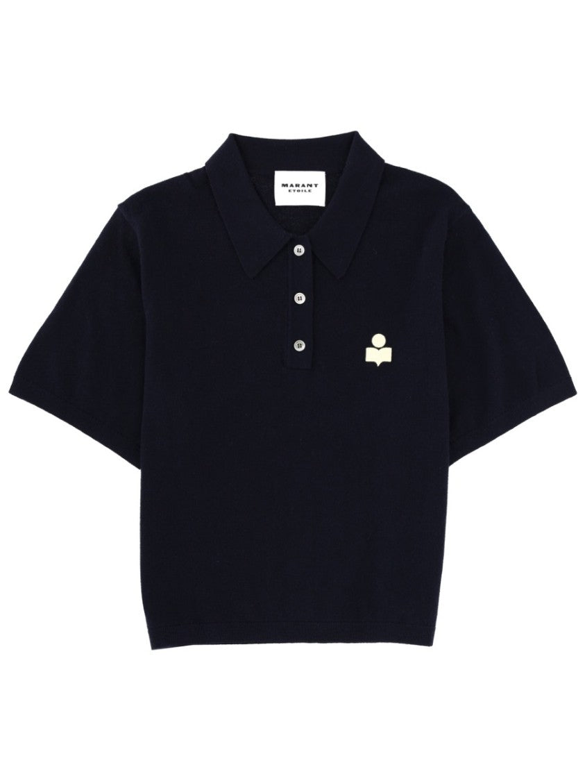 Isabel Marant Étoile Althea Cotton Wool Cropped Polo Shirt