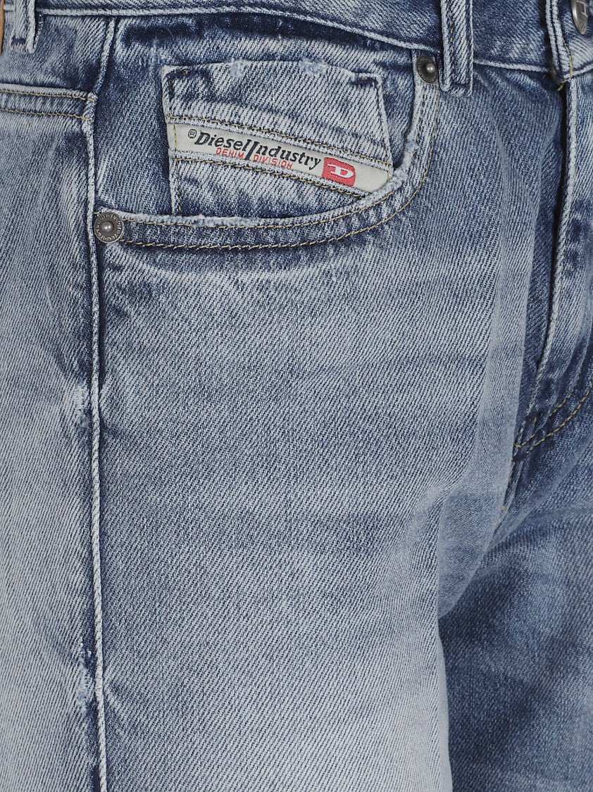 Diesel Faded Light Blue Wide Leg Denim Jeans