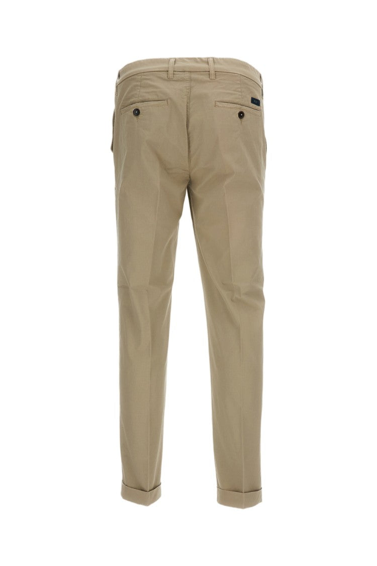 Fay Beige Stretch Cotton Slim-Fit Trousers