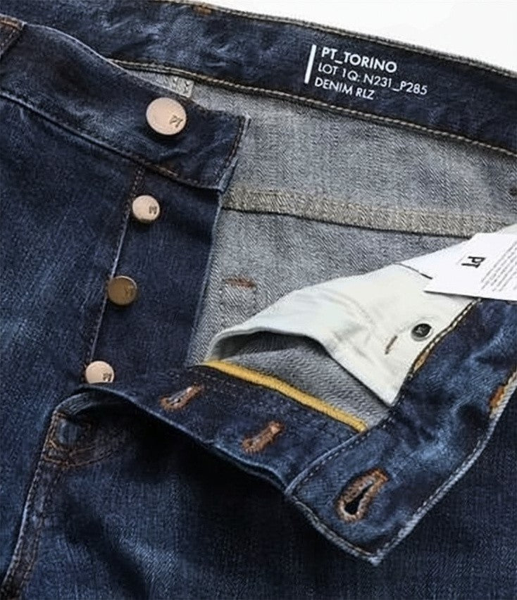 Pt Torino Indigo Wash Denim Pants With Classic Five-Pocket Design