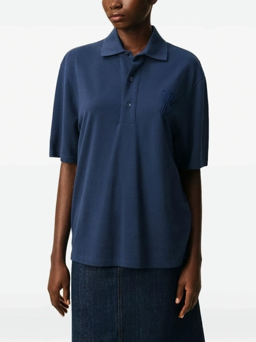 Ami Paris Navy Blue Polo Shirt