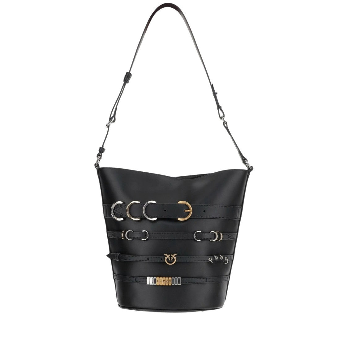 Pinko Leather Shoulder Bag With Straps