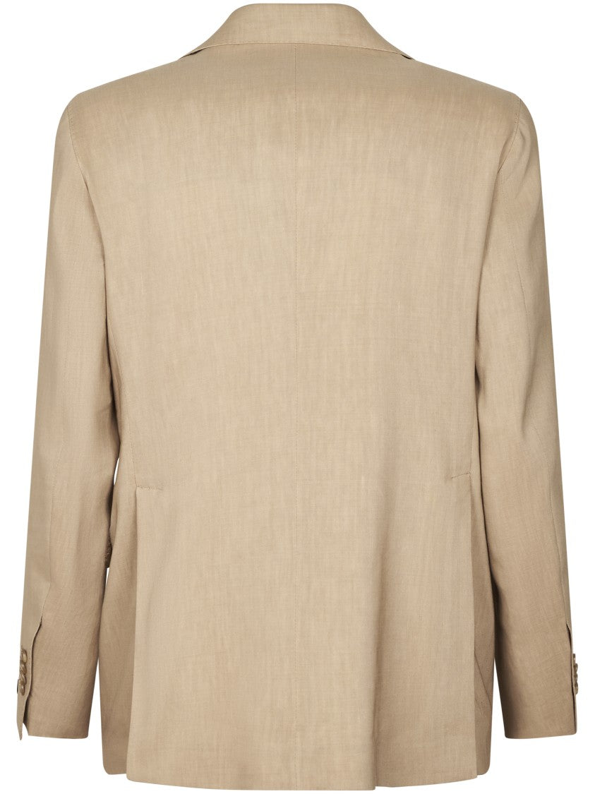 Tagliatore Beige Tailored Jacket With Two-Button Front